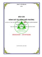 DTM cấp Sở | Báo cáo ĐTM dự án Khu cao ốc căn hộ nghỉ dưỡng Khải Hoàn Paradise, Nhà Bè, TPHCM 0918755356