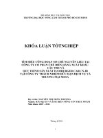   TÌM HIỂU CÔNG ĐOẠN SƠ CHẾ NGUYÊN LIỆU TẠI CÔNG TY CỔ PHẦN CHẾ BIẾN HÀNG XUẤT KHẨU   CẦU TRE VÀ  QUY TRÌNH SẢN XUẤT HAMBURGER CARL’S JR   TẠI CÔNG TY TRÁCH NHIỆM HỮU HẠN DỊCH VỤ VÀ THƯƠNG MẠI MESA   