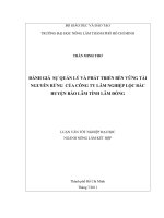 ĐÁNH GIÁ  SỰ QUẢN LÝ VÀ PHÁT TRIỂN BỀN VỮNG TÀI NGUYÊN RỪNG  CỦA CÔNG TY LÂM NGHIỆP LỘC BẮC  HUYỆN BẢO LÂM TỈNH LÂM ĐỒNG 