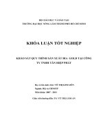    KHẢO SÁT QUY TRÌNH SẢN XUẤT BIA  GOLD TẠI CÔNG TY TNHH TÂN HIỆP PHÁT 