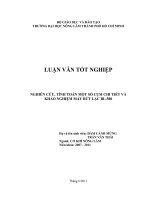NGHIÊN CỨU, TÍNH TOÁN MỘT SỐ CỤM CHI TIẾT VÀ KHẢO NGHIỆM MÁY BỨT LẠC BL500   