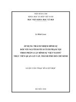Áp dụng trách nhiệm hình sự đối với ngườidưới 18 tuổi phạm tội theo pháp luật hình sự việt nam từ thực tiễn quận gò vấp, thành phố hồ chí minh 