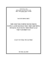Thế chấp nhà ở hình thành trong tương lai để đảm bảo thực hiện hợp đồng tín dụng ngân hàng theo pháp luật việt nam hiện nay