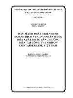 đẩy mạnh phát triển kinh doanh dịch vụ giao nhận hàng hóa xuất khẩu bằng đường biển tại công ty tnhh ov container line việt nam 