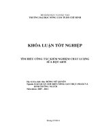   TÌM HIỂU CÔNG TÁC KIỂM NGHIỆM CHẤT LƢỢNG SỮA BỘT ARTI   