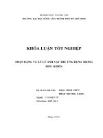   NHẬN DẠNG VÀ XỬ LÝ ẢNH VẬT THỂ ỨNG DỤNG TRONG ĐIỀU KHIỂN   