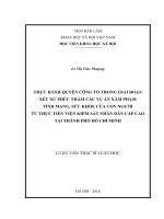 Thực hành quyền công tố trong giai đoạn xét xử phúc thẩm các vụ án xâm phạm tính mạng, sức khỏe của con người từ thực tiễn viện kiểm sát nhân dân cấp cao thành phố hồ chí minh 