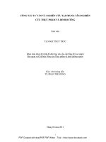 CÔNG TÁC TƯ VẤN VÀ NGHIÊN CỨU TẠI TRUNG TÂM NGHIÊN CỨU THỰC PHẨM VÀ DINH DƯỠNG     
