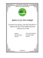 ỨNG DỤNG TẢO Chlorella sp. LỌC CHẤT THẢI HỮU CƠ TRONG NƯỚC THẢI TỪ QUÁ TRÌNH CHĂN NUÔI HEO SAU XỬ LÝ UASB