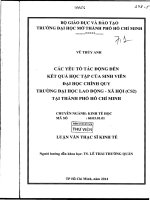 các yếu tố tác động đến kết quả học tập của sinh viên đại học chính quy trường đại học lao động  xã hội (cs2) tại thành phố hồ chí minh 