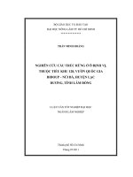   NGHIÊN CỨU CẤU TRÚC RỪNG Ở Ô ĐỊNH VỊ, THUỘC TIỂU KHU 128, VƯỜN QUỐC GIA  BIDOUP  NÚI BÀ, HUYỆN LẠC DƯƠNG, TỈNH LÂM ĐỒNG   