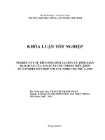   NGHIÊN CỨU SỰ BIẾN ĐỔI CHẤT LƯỢNG VÀ THỜI GIAN BẢO QUẢN CỦA XOÀI CÁT CHU TRONG ĐIỀU KIỆN  XỬ LÝNHIỆT KẾT HỢP VỚI CÁC NHIỆT ĐỘ TRỮ LẠNH    