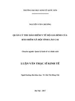 QUẢN LÝ THU BẢO HIỂM Y TẾ HỘ GIA ĐÌNH CỦA  BẢO HIỂM XÃ HỘI TỈNH LÀO CAI