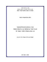 Tội buôn bán hàng cấm theo pháp luật hình sự việt nam từ thực tiễn tỉnh long an 