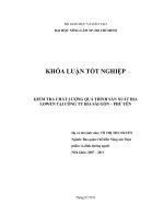   KIỂM TRA CHẤT LƯỢNG QUÁ TRÌNH SẢN XUẤT BIA LOWEN TẠI CÔNG TY BIA SÀI GÒN – PHÚ YÊN   