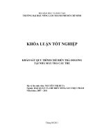    KHẢO SÁT QUY TRÌNH CHẾ BIẾN TRÀ OOLONG TẠI NHÀ MÁY TRÀ CẦU TRE    