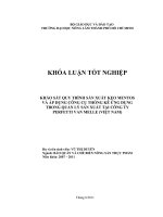   KHẢO SÁT QUY TRÌNH SẢN XUẤT KẸO MENTOS VÀ ÁP DỤNG CÔNG CỤ THỐNG KÊ ỨNG DỤNG   TRONG QUẢN LÝ SẢN XUẤT TẠI CÔNG TY PERFETTI VAN MELLE (VIỆT NAM)   