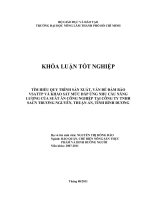      TÌM HIỂU QUY TRÌNH SẢN XUẤT, VẤN ĐỀ ĐẢM BẢO VSATTP VÀ KHẢO SÁT MỨC ĐÁP ỨNG NHU CẦU NĂNG  LƯỢNG CỦA SUẤT ĂN CÔNG NGHIỆP TẠI CÔNG TY TNHH SACN TRƯƠNG NGUYÊN, THUẬN AN, TỈNH BÌNH DƯƠNG     