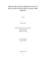 THIẾT KẾ, CHẾ TẠO, KHẢO NGHIỆM BĂNG TẢI CÂN VÀ PHÂN LOẠI TRỨNG BẰNG LOADCELL SỬ DỤNG VI ĐIỀU  KHIỂN PIC 