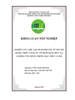 NGHIÊN CỨU CHẾ TẠO OLIGOPECTIN TỪ PECTIN  ĐƯỢC CHIẾT TÁCH TỪ VỎ BƯỞI BẰNG BỨC XẠ  GAMMA ỨNG DỤNG TRỒNG RAU THỦY CANH  