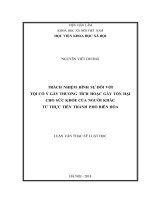 Trách nhiệm hình sự đối với tội cố ý gây thương tích hoặc gây tổn hại cho sức khỏe của người khác từ thực tiễn thành phố biên hòa 