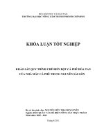    KHẢO SÁT QUY TRÌNH CHẾ BIẾN BỘT CÀ PHÊ HÒA TAN CỦA NHÀ MÁY CÀ PHÊ TRUNG NGUYÊN SÀI GÒN    