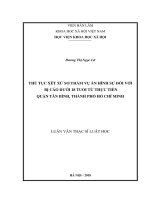 Thủ tục xét xử sơ thẩm vụ án hình sự đối với bị cáo dưới 18 tuổi từ thực tiễn quận tân bình, TPHCM 
