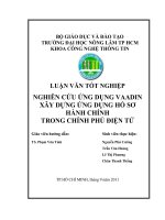 NGHIÊN CỨU ỨNG DỤNG VAADIN  XÂY DỰNG ỨNG DỤNG HỒ SƠ  HÀNH CHÍNH  TRONG CHÍNH PHỦ ĐIỆN TỬ   