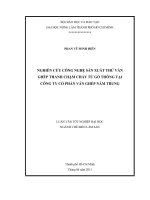   NGHIÊN CỨU CÔNG NGHỆ SẢN XUẤT THỬ VÁN  GHÉP THANH CHẬM CHÁY TỪ GỖ THÔNG TẠI   CÔNG TY CỔ PHẦN VÁN GHÉP NĂM TRUNG   