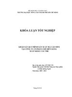   KHẢO SÁT QUI TRÌNH SẢN XUẤT HÁ CẢO MINI TẠI CÔNG TY CỔ PHẦN CHẾ BIẾN HÀNG  XUẤT KHẨU CẦU TRE   