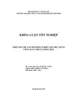   THIẾT KẾ CHẾ TẠO MÔ HÌNH TURBIN GIÓ TRỤC ĐỨNG CÔNG SUẤT NHỎ TỰ ĐỘNG HÓA    