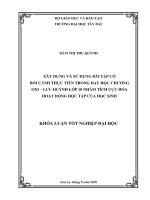 Xây dựng và sử dụng bài tập có bối cảnh thực tiễn trong dạy học chương oxi   lưu huỳnh lớp 10 nhằm tích cực hóa hoạt động học tập của học sinh 