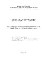    HOÀN THIỆN QUY TRÌNH CÔNG NGHỆ CHẾ BIẾN JELLY THANH LONG TỪ THANH LONG BÌNH THUẬN   