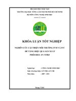 NGHIÊN CỨU CẢI THIỆN MÔI TRƯỜNG IVM VÀ IVC ĐỂ TĂNG HIỆU QUẢ SẢN XUẤT PHÔI HEO IN VITRO