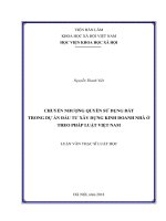 Chuyển nhượng quyền sử dụng đất trong dự án đầu tư xây dựng kinh doanh nhà ở