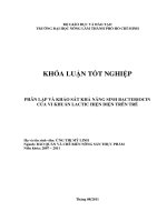    PHÂN LẬP VÀ KHẢO SÁT KHẢ NĂNG SINH BACTERIOCIN CỦA VI KHUẨN LACTIC HIỆN DIỆN TRÊN TRÉ 