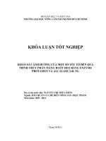   KHẢO SÁT ẢNH HƯỞNG CỦA MỘT SỐ YẾU TỐ ĐẾN QUÁ TRÌNH THỦY PHÂN MÀNG RUỘT HEO BẰNG ENZYME  PROTAMEX VÀ ALCALASE 2.4L FG   