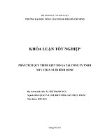 PHÂN TÍCH QUY TRÌNH GIẾT MỔ GÀ TẠI CÔNG TY TNHH MTV CHĂN NUÔI BÌNH MINH   