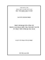 Thực hành quyền công tố trong giai đoạn điều tra tội giết người từ thực tiễn tỉnh quảng ngãi ( Luận văn thạc sĩ)