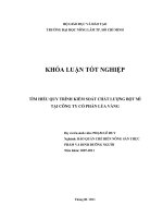 TÌM HIỂU QUY TRÌNH KIỂM SOÁT CHẤT LƯỢNG BỘT MÌ TẠI CÔNG TY CỔ PHẦN LÚA VÀNG   