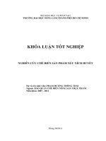   NGHIÊN CỨU CHẾ BIẾN SẢN PHẨM XÚC XÍCH HUYẾT    