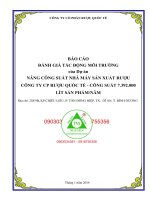 DTM Cấp Sở | Báo cáo ĐTM Dự Án Nâng cấp Hầm rượu quốc tế tỉnh Bình Dương 0918755356