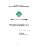 Đề tài: TÌM HIỂU QUÁ TRÌNH HOẠT ĐỘNG SẢN XUẤT  TẠI PHÂN XƯỞNG TINH CHẾ VỀ SẢN PHẨM HÁ CẢO 