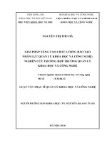 Giải pháp nâng cao chất lượng đào tạo nhân lực quản lý Khoa học và công nghệ (nghiên cứu trường hợp tại Trường Quản lý Khoa học và công nghệ) (Luận văn thạc sĩ)