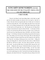 SÁNG KIẾN KINH NGHIỆM GIÁO dục học SINH CHÂM TIẾN bộ về đạo đức TRONG CÔNG tác CHỦ NHIỆM lớp