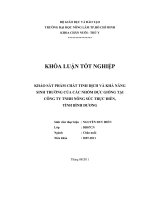   KHẢO SÁT PHẨM CHẤT TINH DỊCH VÀ KHẢ NĂNG SINH TRƯỞNG CỦA CÁC NHÓM ĐỰC GIỐNG TẠI   CÔNG TY TNHH NÔNG SÚC TRỰC ĐIỀN,  TỈNH BÌNH DƯƠNG   KHẢO SÁT PHẨM CHẤT TINH DỊCH VÀ KHẢ NĂNG SINH TRƯỞNG CỦA CÁC NHÓM ĐỰC GIỐNG TẠI   CÔNG TY TNHH NÔNG SÚC TRỰC ĐIỀN,  TỈN