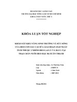 KHẢO SÁT KHẢ NĂNG SINH TRƯỞNG VÀ SỨC SỐNG CỦA HEO CON SAU CAI SỮA GIAI ĐOẠN 2565 NGÀY  TUỔI THUỘC 2 NHÓM HEO LAI LY VÀ D(LY) TẠI  TRẠI CHĂN NUÔI HEO HẬU BỊ XUÂN THỌ III  