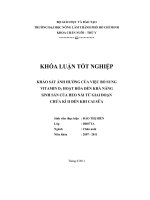 KHẢO SÁT ẢNH HƯỞNG CỦA VIỆC BỔ SUNG  VITAMIN D  HOẠT HÓA ĐẾN KHẢ NĂNG  SINH SẢN CỦA HEO NÁI TỪ GIAI ĐOẠN   3 CHỬA KÌ II ĐẾN KHI CAI SỮA   