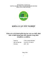 Khảo sát sơ bộ thành phần hóa học của cao chiết, định tính và định lượng hợp chất saponin trong thân  Schefflera sessiliflora   