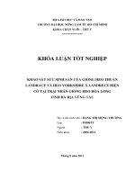   KHẢO SÁT SỨC SINH SẢN CỦA GIỐNG HEO THUẦN LANDRACE VÀ HEO YORKSHIRE X LANDRECE HIỆN  CÓ TẠI TRẠI NHÂN GIỐNG HEO HÒA LONG  TỈNH BÀ RỊA VŨNG TÀU 